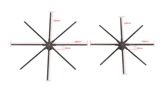 ABS Aluminum Hologram Advertising Display 150cm 3D Holo Fan Video Wall Indoor / Outdoor